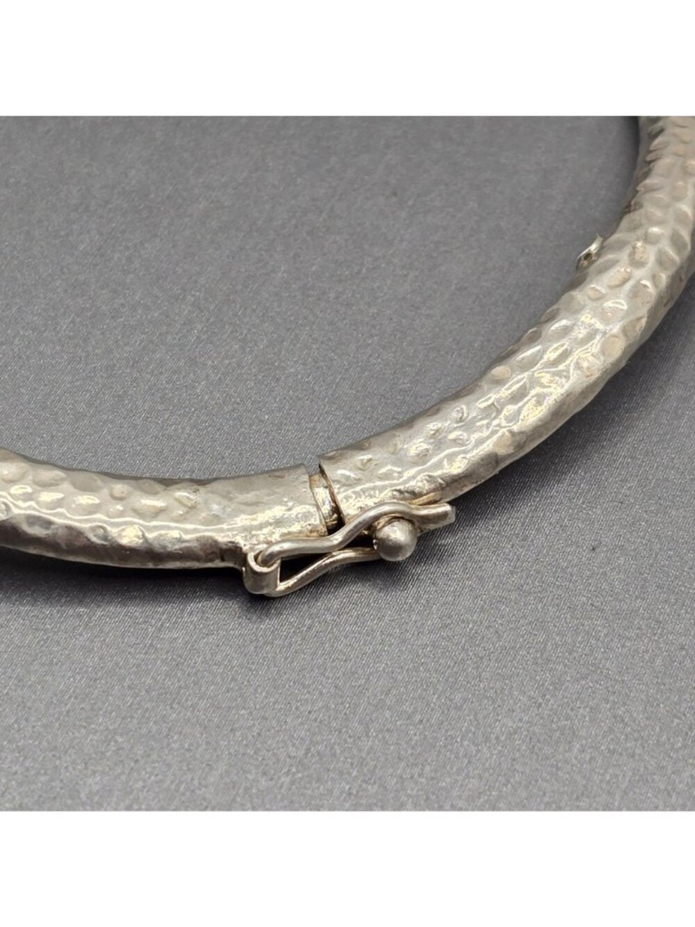 VTG Hammered Sterling Silver Bangle Bracelet Wavy Puffy Organic Statement 7.5" - Picture 5 of 10